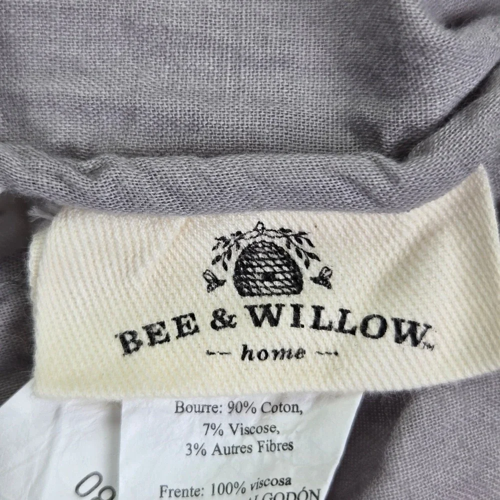 Bee & Willow Home Quilted Floral Pillow Sham King‎ Size Cottagecore Gray